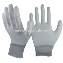 NMSAFETY White Liner Guantes de Nylon ESD gratuitos con PU en Palm